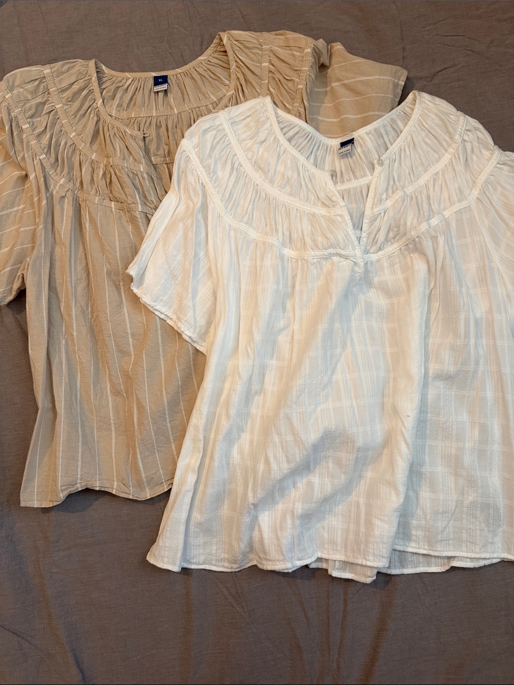 Old Navy Bundle Cotton Peasant Tops - White & Beige